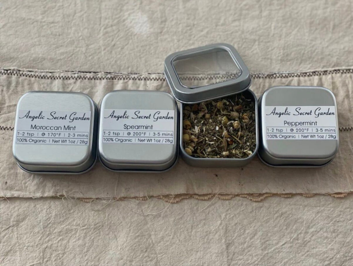 Tea Set: Eucalyptus Leaf, Jasmine Flower Buds, Honey Suckle, & Lotus Leaf Teas